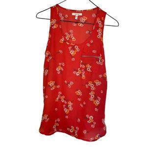 ❤️❤️Maurices Red Orange Floral Tank Top Size S